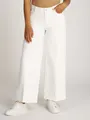 Weite Jeans "WIDE LEG HW LOU", mit Logo-Badge, mit Nieten, mit Bügelfalten, Gr. 25 - Länge 32, Ecru Länge 32