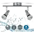 Deckenstrahler - 9,6W, 800lm, LED, schwenkbar, IP44, warmweiß, matt-nickel - Silber