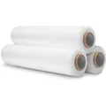 DeTec. 3 Rollen a 300M Palettenfolie Wickelfolie Transparent Stretchfolie