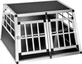 tectake® Hundetransportbox doppel mit gerader Rückwand mit schützenden Kunststoffecken