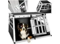 tectake® Hundetransportbox doppel, mit gerader Rückwand, verschließbare Gittertür, mit schützenden Kunststoffecken