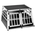 Hundetransportbox doppel mit gerader Rückwand Hundebox schwarz B-Ware