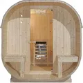 HOME DELUXE - Outdoor Sauna CUBE DELUXE - L - Maße: ca. 220 cm x 185 cm x 194 cm, Holz: Fichtenholz - inkl. Saunaofen und Saunazubehör I Gartensa... - Braun