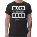 Shirtracer T-Shirt Glück ist wenn der Bass einsetzt Technomusik & House Music schwarz XXL