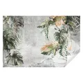 Wallarena Fototapete Blätter Beton Pflanzen Vintage Abstrakt Tapete Wohnzimmer Schlafzimmer, Glatt, botanisch, Tapete inklusive Kleister Vliestapete Motivtapete Wandtapete 4.16 m x 2.54 m