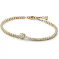 Pandora Tennisarmband PANDORA Timeless Herz Tennisarmband, IP Gold, Zirkonia goldfarben 16 cm