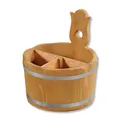 KESPER 69295 Aufbewahrungsbox / Besteckbehälter Ø 17 cm, H: 20 cm, Kiefernholz