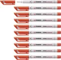 Folienstift - STABILO OHPen universal - wasserlöslich fein - 10er Pack - rot