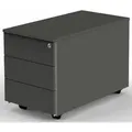 Rollcontainer 3 Schubladen BxTxH 43x80x54cm mit Zentralschloss anthrazit