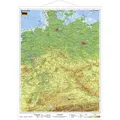 Deutschland physisch. Wandkarte mit Metallleiste
