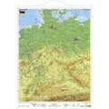 Deutschland physisch. Wandkarte mit Metallleiste