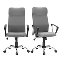 SONGMICS Bürostuhl, 2er Set, ergonomischer Bürostuhl, Drehstuhl, Konferenzraumstuhl, Stoffbezug, Höhen- und neigungsverstellbar, Ladbar bis 120 kg, grau OBN034G01-2