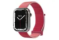 EAZY CASE Uhrenarmband Nylon Band für iWatch 9 8 7 6 5 4 3 2 1 SE Ultra, Ersatzarmband für Apple Watch 38mm 40mm 41mm atmungsaktiv Pink Rot