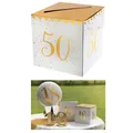 Geschenkbox mit Zahl in Farbe weiß und gold | Geldgeschenke Kartenbox Spendenbox