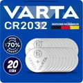 20 x VARTA CR2032 Lithium Knopfzelle 3V 2032 Industriezelle NEU + MHD bis 2034 +