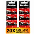 20x 389 AG10 LR1130 Knopfzellen 1.5V  LR54 SR1130W SR54 V389 G10 Batterien Uhren