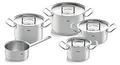 Fissler Original-Profi Collection / Edelstahl-Kochtopfset, 5-teilig, Töpfe mit Metall-Deckel (3 Kochtöpfe,1 Bratentopf 1 Stielkasserolle-deckellos) - Induktion