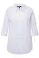 Ulla Popken Damen große Größen Übergrößen Plus Size Bluse, Bubble-Qualität, Hemdkragen, 3/4-Arm schneeweiß 50+ 797446200-50+