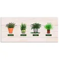 Artland Küchenrückwand Lavendel Salbei Thymian Rosmarin Kräuter, (1-tlg), Alu Spritzschutz mit Klebeband, einfache Montage beige 150 cm x 65 cm