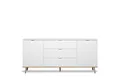 Newfurn Sideboard Kommode Skandinavisch Anrichte Highboard Mehrzweckschrank II 180x87x 40 cm (BxHxT) II [Elia.Two] in Weiß/Weiß Wohnzimmer Schlafzimmer Esszimmer