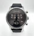 New Swiss Made CALVIN KLEIN Chronograph Grey Dial Quartz Leather Men's Watch