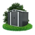 Grindi - Gerätehaus Metall Sorbus II - Gartenhütte - Gartenhaus - Geräteschuppen 174x236x206 cm Schiebetür - Garten Schrank - Fahrradgarage - Shelter - Gartengerätehaus - Tiny House