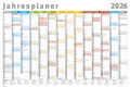 Poster Jahresplaner 2026 - Wandplaner Kalender Poster Druck - Größe 91,5x61