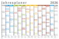 Jahresplaner 2026 - Wandplaner Kalender Poster Druck - Größe 91,5x61 cm gefaltet