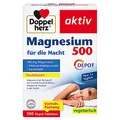 Doppelherz Magnesium 500 für die Nacht - Mit Melisse und Lavendelöl - Hochdosiertes Magnesium als Beitrag für die normale Muskelfunktion - 100 DEPOT-Tabletten