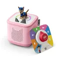 Tonies Toniebox 2 kabelloser Lautsprecher für Kinder pink inkl. Game Tonies Play M & Paw Patrol Tonie Chase