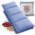 Strauss Home® Kirschkernkissen Gross, Mikrowelle, Körnerkissen Mikrowelle, Wärmekissen Nacken Schulter, Baumwollstoff 50x20cm (Blau Vintage)