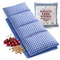 Kirschkernkissen groß – Mikrowellengeeignetes Wärmekissen Vintage Blau  50x20