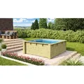 Rechteckpool KARIBU "Minipool L220 x B 220 x H 78 cm", braun, B:220cm H:78cm L:220cm Ø:300cm, Schwimmbecken, kesseldruckimprägniert