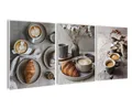 artissimo, Bilderset 3er-Set, PE6760-DS, 3 Bilder 30x40cm, Wandbilder-Set Küche 3-teilig, Küchendeko modern, Küchenbilder, grau, Kaffee-Motiv, Landhaus-Stil, Vintage
