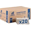 Fripa Papierhandtücher Plus L, 4011104, 1-lagig, Zick-Zack-Falz, natur, Recyclingpapier, 25 x 23cm, 5000 Stück
