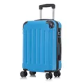 Koffer Trolley Reisekoffer Suitcase, Rollkoffer Handgepäck ,mit 4 Rollen360°, Hartschalenreisekoffer, Zahlenschloss, Weicher Gummigriff(M,Blau)