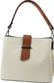 Toscanto Schultertasche Toscanto Damen Schultertasche Leder (Schultertasche), Damen Leder Schultertasche, beige, natur ca. 25cm
