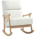 HOMCOM Schaukelstuhl Polyester Schaumstoff 65L x 90B x 98H cm Cremeweiß