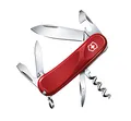 Victorinox Schweizer Taschenmesser, Evolution 10, Multitool, Swiss Army Knife mit 13 Funktionen, Klinge, Dosenöffner, Schraubendreher 3 mm, Rot