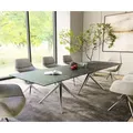 DELIFE Esstisch Edge 300x100 Keramik Laminam®Nero Greco Anthrazit Estelar rund Edelstahl, Esstische