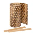 Jardinion Sichtschutzstreifen 250cm x 19cm x 2,4mm Hellbraun inkl. Clips