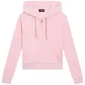 Juicy Couture Kapuzennickijacke ROBERTSON HOODIE Damen Trainingsjacke Damen, Sweatjacke mit Kapuze, Velour, mit Glitzer, Sale rosa L