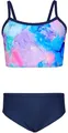 Aquarti Mädchen Bikini Set Bustier Bikinislip Zweiteiliger Badeanzug, Farbe: 038B Tie Dye Dunkelblau/Lila/Rosa, Größe: 140
