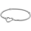 Pandora Charm-Armband Silber mit Herz-Verschluss silberfarben 17 cm