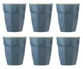 6er Set Cafe Latte Becher Mynte Cornflower blau 200ml Steingut Ib Laursen
