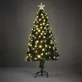 Luca Lighting Künstlicher Weihnachtsbaum mit LED-Beleuchtung – Christmas Tree H150 x Ø65 cm – Sternenförmige Lichter und Gipfel – Grün