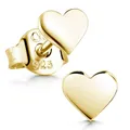 MATERIA Herz Ohrringe gold klein Stecker für Kinder Damen 925 Silber vergoldet