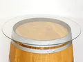 Temesso Glasplatte, Tischplatte aus ESG-Glas, Sicherheitsglas, Glasscheibe rund für Weinfass – Durchmesser 80 cm