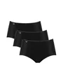 Sloggi Damen Unterhose 24/7 Microfibre Midi , Recycelte Mikrofaser, 3-Pack, 38, Schwarz
