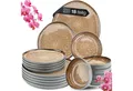 Moritz & Moritz Kombiservice ORGANIC beige Geschirrset (18-tlg), 6 Personen, Steinzeug, Kombigeschirr für 6 Personen
